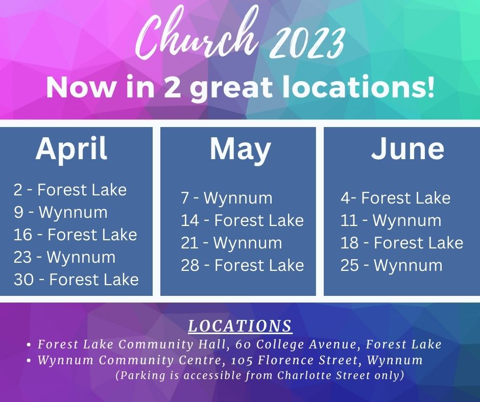 Church locations May-June